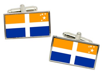 Scillonian Cross Scilly Isles (England) Flag Cufflinks in Chrome Box