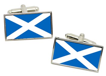 Scotland Flag Flag Cufflinks in Chrome Box