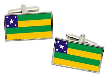 Sergipe (Brazil) Flag Cufflinks in Chrome Box