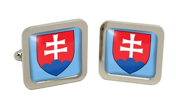 Slovakia Square Cufflinks in Chrome Box
