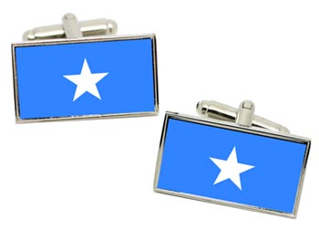 Somalia Flag Cufflinks in Chrome Box