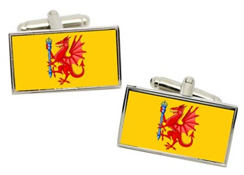 Somerset (England) Flag Cufflinks in Chrome Box