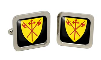 Sor-Trondelag (Norway) Square Cufflinks in Chrome Box