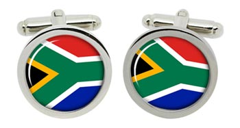 South African Crest Cufflinks in Chrome Box
