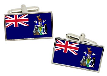 South Georgia and the South Sandwich Islands Flag Cufflinks in Chrome Box