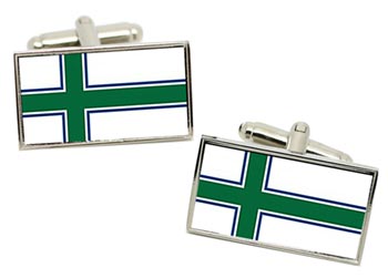 South Island (New Zealand) Flag Cufflinks in Chrome Box