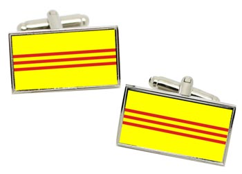 South Vietnam Flag Cufflinks in Chrome Box