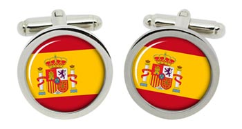 Spain Coat of Arms Cufflinks in Chrome Box