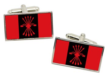 Spanish Crest (1945-1977) Flag Cufflinks in Chrome Box