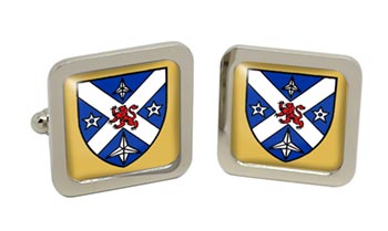 Stirlingshire (Scotland) Square Cufflinks in Chrome Box