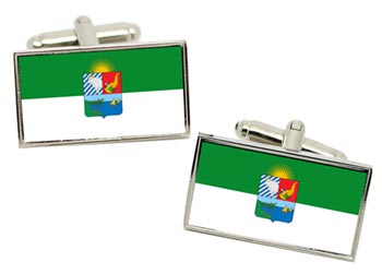 Sucre (Colombia) Flag Cufflinks in Chrome Box