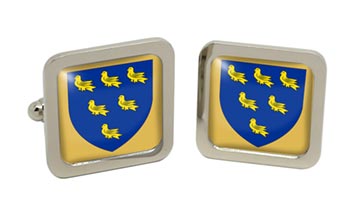 Sussex (England) Square Cufflinks in Chrome Box