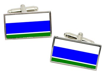 Sverdlovsk Oblast (Russia) Flag Cufflinks in Chrome Box