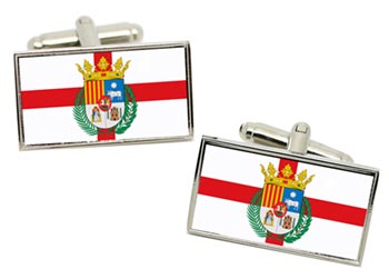 Teruel (Spain) Flag Cufflinks in Chrome Box