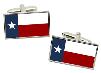 Texas USA Flag Cufflinks in Chrome Box