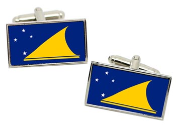 Tokelau (New Zealand) Flag Cufflinks in Chrome Box
