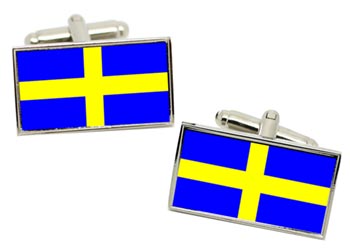 Toulon (France) Flag Cufflinks in Chrome Box