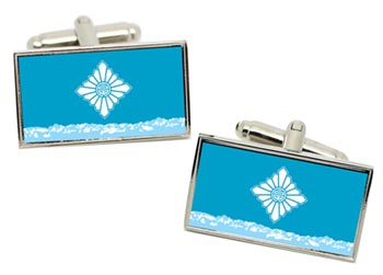 Toyama (Japan) Flag Cufflinks in Chrome Box