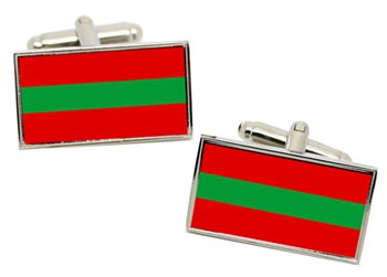 Transnistria Flag Cufflinks in Chrome Box