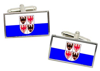 Trentino-Alto Adige, (Italy) Flag Cufflinks in Chrome Box