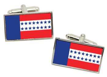 Tuamotus (France) Flag Cufflinks in Chrome Box