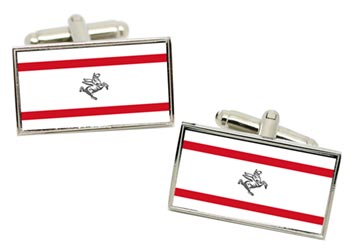 Tuscany Toscana (Italy) Flag Cufflinks in Chrome Box