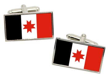 Udmurtia (Russia) Flag Cufflinks in Chrome Box