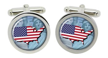 United States Great Seal obverse Cufflinks in Chrome Box