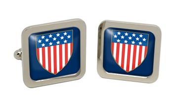 United States Square Cufflinks in Chrome Box