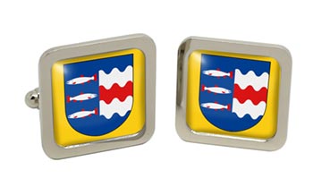 Ṽsternorrland (Sweden) Square Cufflinks in Chrome Box