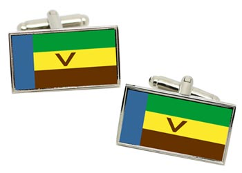 Venda (South Africa) Flag Cufflinks in Chrome Box