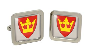 Vestfold (Norway) Square Cufflinks in Chrome Box