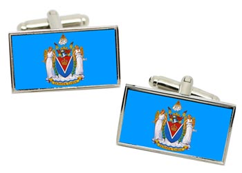 Victoria (Canada) Flag Cufflinks in Chrome Box