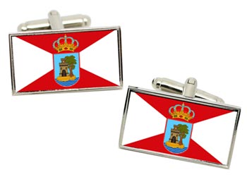 Vigo (Spain) Flag Cufflinks in Chrome Box