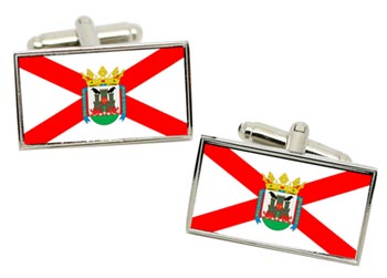 Vitoria-Gasteiz (Spain) Flag Cufflinks in Chrome Box