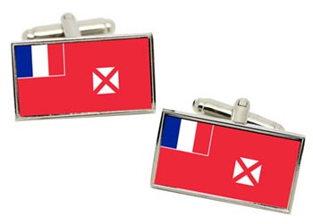 Wallis et Futuna Flag Cufflinks in Chrome Box