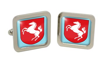West Prussia (Germany) Square Cufflinks in Chrome Box