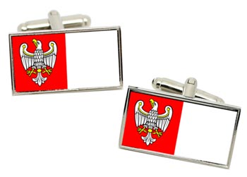Wielkopolskie (Poland) Flag Cufflinks in Chrome Box