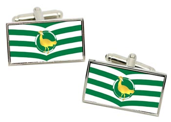 Wiltshire (England) Flag Cufflinks in Chrome Box