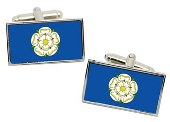 Yorkshire Flag Cufflinks in Chrome Box