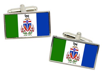 Yukon (Canada) Flag Cufflinks in Chrome Box