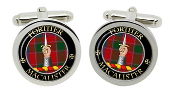 Macalister Scottish Clan Cufflinks in Chrome Box