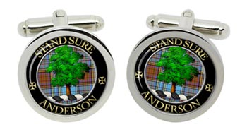 Anderson Scottish Clan Cufflinks in Chrome Box