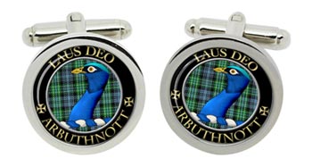 Arbuthnott Scottish Clan Cufflinks in Chrome Box