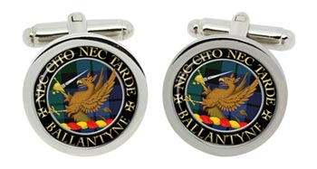 Ballantyne Scottish Clan Cufflinks in Chrome Box