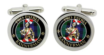 Bannerman Scottish Clan Cufflinks in Chrome Box