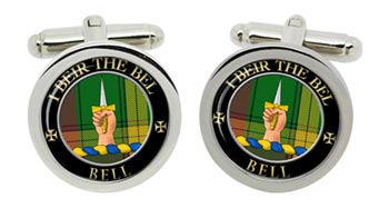 Bell of Kirkconnel Scottish Clan Cufflinks in Chrome Box