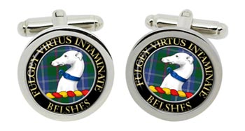 Belshes Scottish Clan Cufflinks in Chrome Box