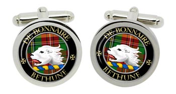 Bethune Scottish Clan Cufflinks in Chrome Box