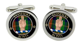 Boyd Scottish Clan Cufflinks in Chrome Box